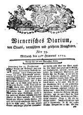 Wiener Zeitung 17720722 Seite: 1
