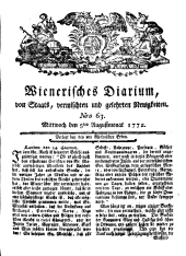 Wiener Zeitung 17720805 Seite: 1