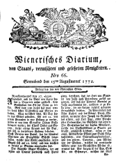 Wiener Zeitung 17720815 Seite: 1