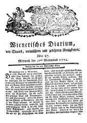 Wiener Zeitung 17721028 Seite: 1