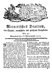 Wiener Zeitung 17721107 Seite: 1