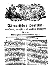 Wiener Zeitung 17721111 Seite: 1