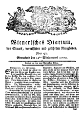 Wiener Zeitung 17721114 Seite: 1