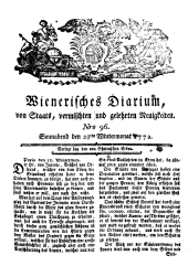 Wiener Zeitung 17721128 Seite: 1