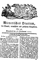 Wiener Zeitung 17721205 Seite: 1