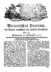 Wiener Zeitung 17721209 Seite: 1