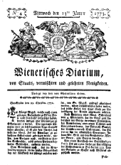 Wiener Zeitung 17730113 Seite: 1