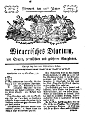 Wiener Zeitung 17730120 Seite: 1