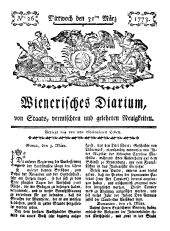 Wiener Zeitung 17730331 Seite: 1