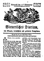 Wiener Zeitung 17731020 Seite: 1