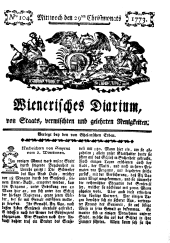 Wiener Zeitung 17731229 Seite: 1