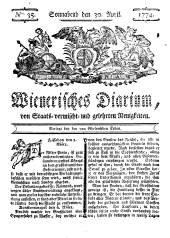 Wiener Zeitung 17740430 Seite: 1