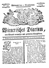 Wiener Zeitung 17740601 Seite: 1