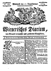 Wiener Zeitung 17740817 Seite: 1