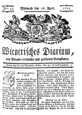 Wiener Zeitung 17750426 Seite: 1