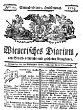 Wiener Zeitung 17750909 Seite: 1