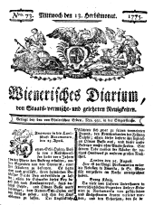 Wiener Zeitung 17750913 Seite: 1