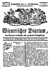 Wiener Zeitung 17750930 Seite: 1