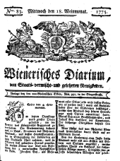 Wiener Zeitung 17751018 Seite: 1