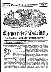 Wiener Zeitung 17751125 Seite: 1