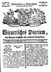 Wiener Zeitung 17751129 Seite: 1