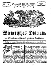 Wiener Zeitung 17760113 Seite: 1