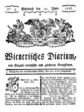 Wiener Zeitung 17760131 Seite: 1