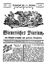 Wiener Zeitung 17760210 Seite: 1