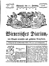 Wiener Zeitung 17760221 Seite: 1