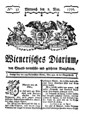 Wiener Zeitung 17760508 Seite: 1
