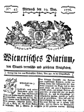 Wiener Zeitung 17760529 Seite: 1