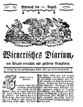 Wiener Zeitung 17760821 Seite: 1