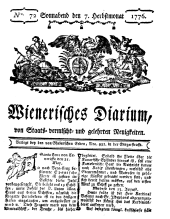 Wiener Zeitung 17760907 Seite: 1