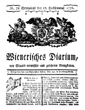 Wiener Zeitung 17760928 Seite: 1