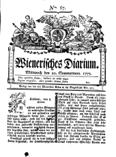 Wiener Zeitung 17770820 Seite: 1