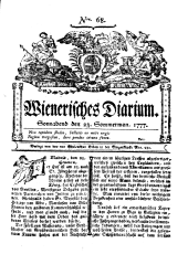 Wiener Zeitung 17770823 Seite: 1