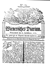 Wiener Zeitung 17770906 Seite: 1