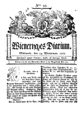 Wiener Zeitung 17771119 Seite: 1