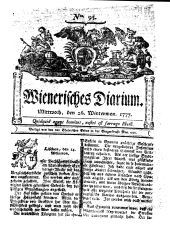 Wiener Zeitung 17771126 Seite: 1