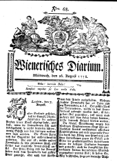 Wiener Zeitung 17780826 Seite: 1