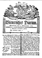 Wiener Zeitung 17781114 Seite: 1