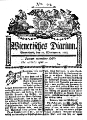 Wiener Zeitung 17781121 Seite: 1