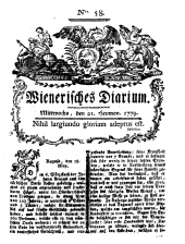 Wiener Zeitung 17790721 Seite: 1