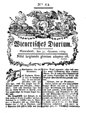 Wiener Zeitung 17790731 Seite: 1