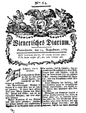 Wiener Zeitung 17790814 Seite: 1