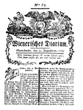 Wiener Zeitung 17790821 Seite: 1