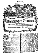 Wiener Zeitung 17791106 Seite: 1