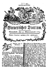 Wiener Zeitung 17791120 Seite: 1