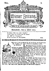 Wiener Zeitung 17800108 Seite: 1