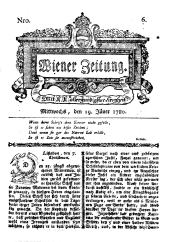 Wiener Zeitung 17800119 Seite: 1